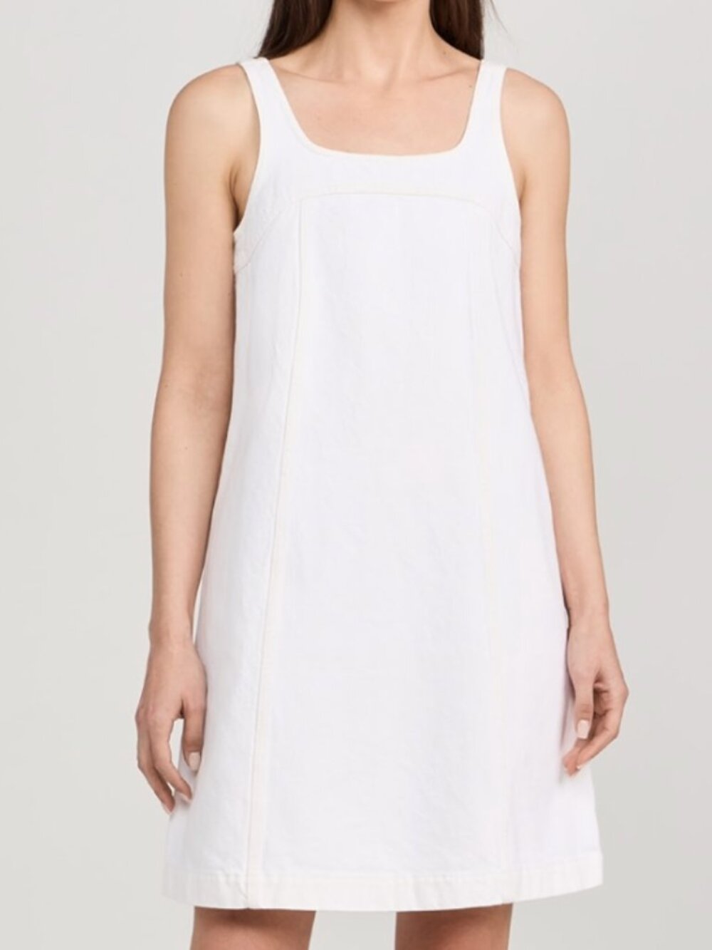 NWT Madewell White Denim A-Line Sleeveless Mini Dress, Size 10